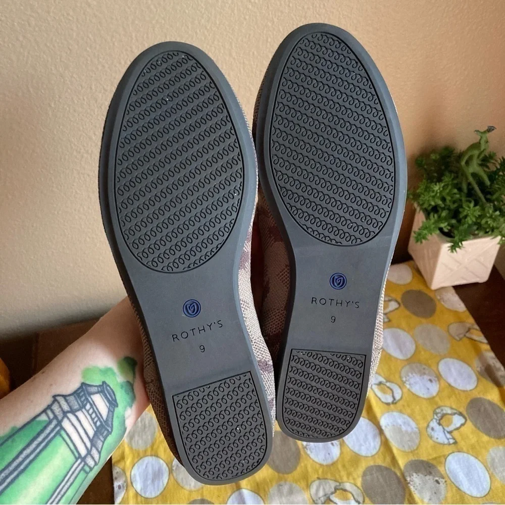 Rothy’s mink gray camo loafer flats size 9